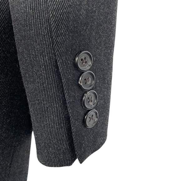 Vintage Lauren Ralph Lauren 100% Wool Blazer Charcoal Gray Tailored Women's L - Picture 5 of 12